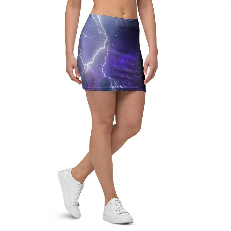 Lightning Aurora Galaxy Space Mini Skirt midi skirt versatile