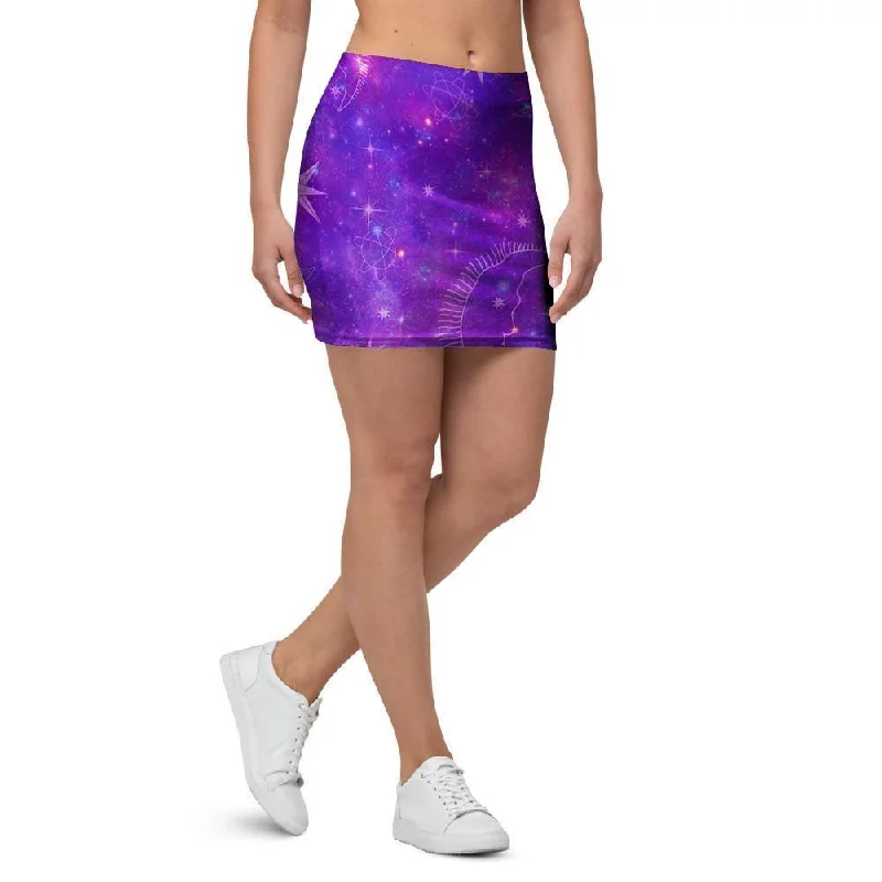 Luna Galaxy Space Mini Skirt silk skirt lustrous