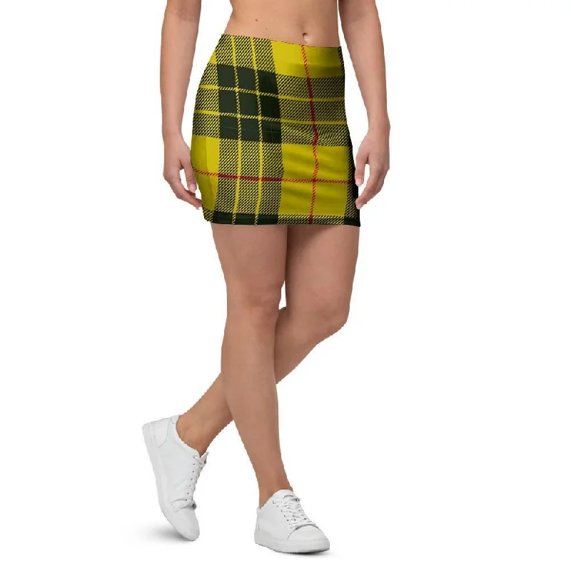 MacLeod Yellow Plaid Tartan Mini Skirt low waist skirt