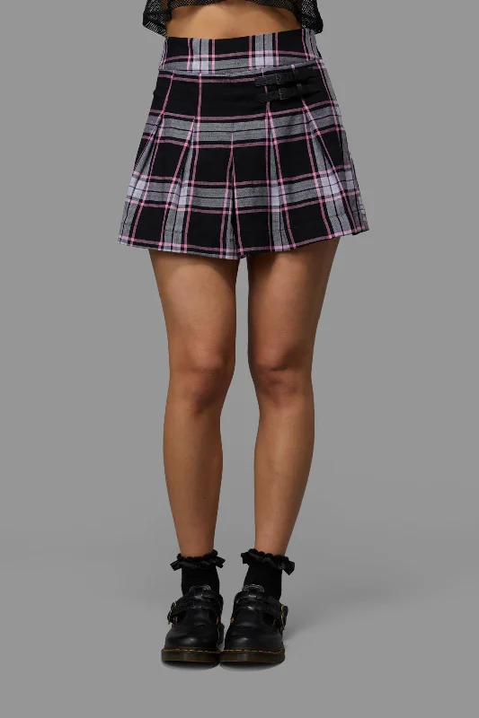 Myrtle Tartan Skort high slit skirt