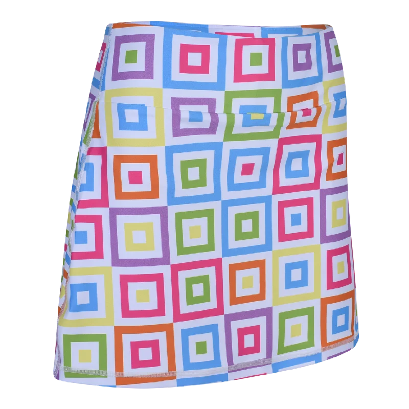 Hip To Be Square Ladies Active SKORT by ReadyGOLF button skirt front