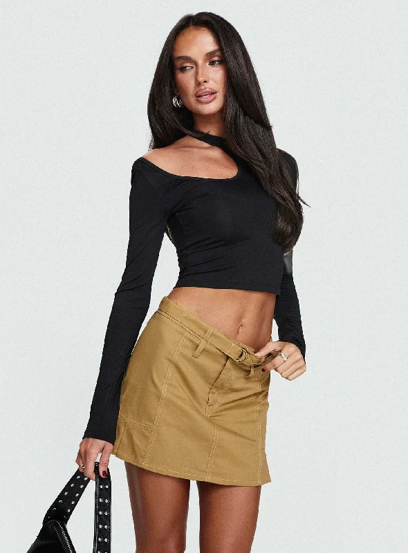 Rojas Mini Skirt Camel corduroy skirt cozy