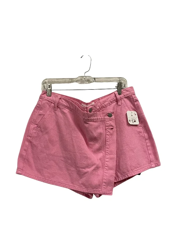 Skort By Altard State In Pink Denim, Size: Xl ribbed skirt waist