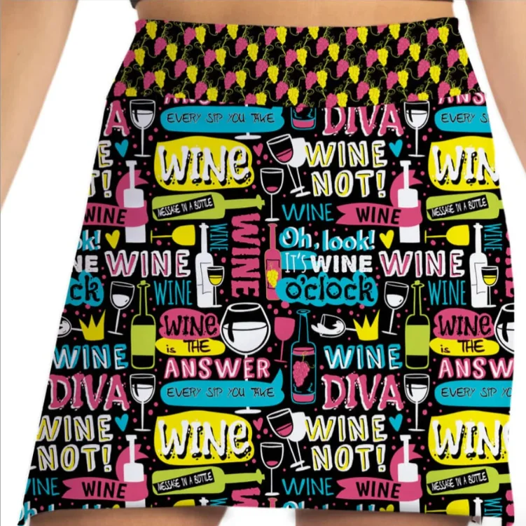 Skort Obsession Wine Not Skort 17" vintage skirt charm